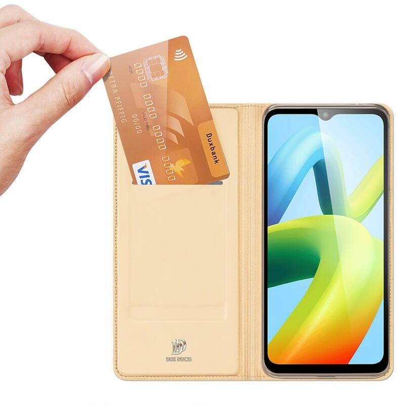 DUX könyvtáska Xiaomi Redmi A1+/A2+ készülékhez - arany színben