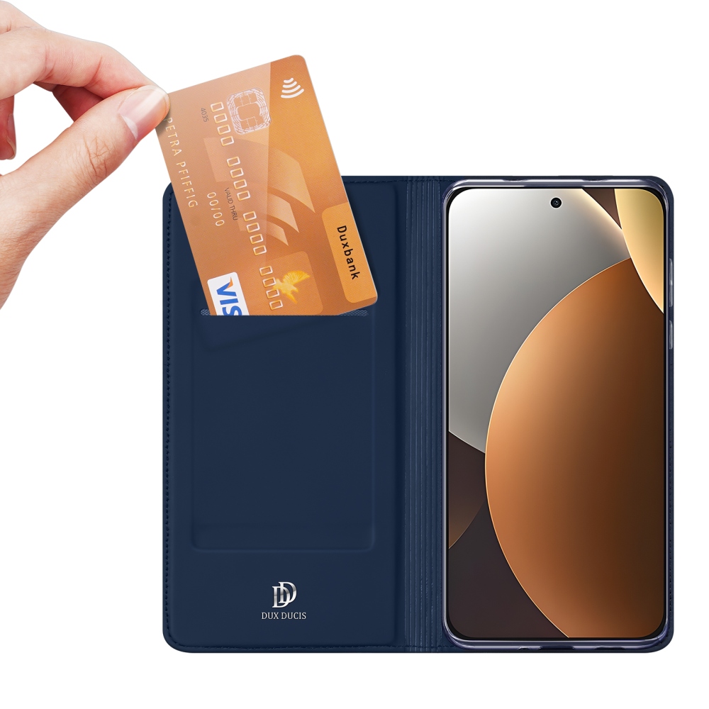 DUX könyvtáska Xiaomi Redmi Note 15 Pro 5G - sötétkék
