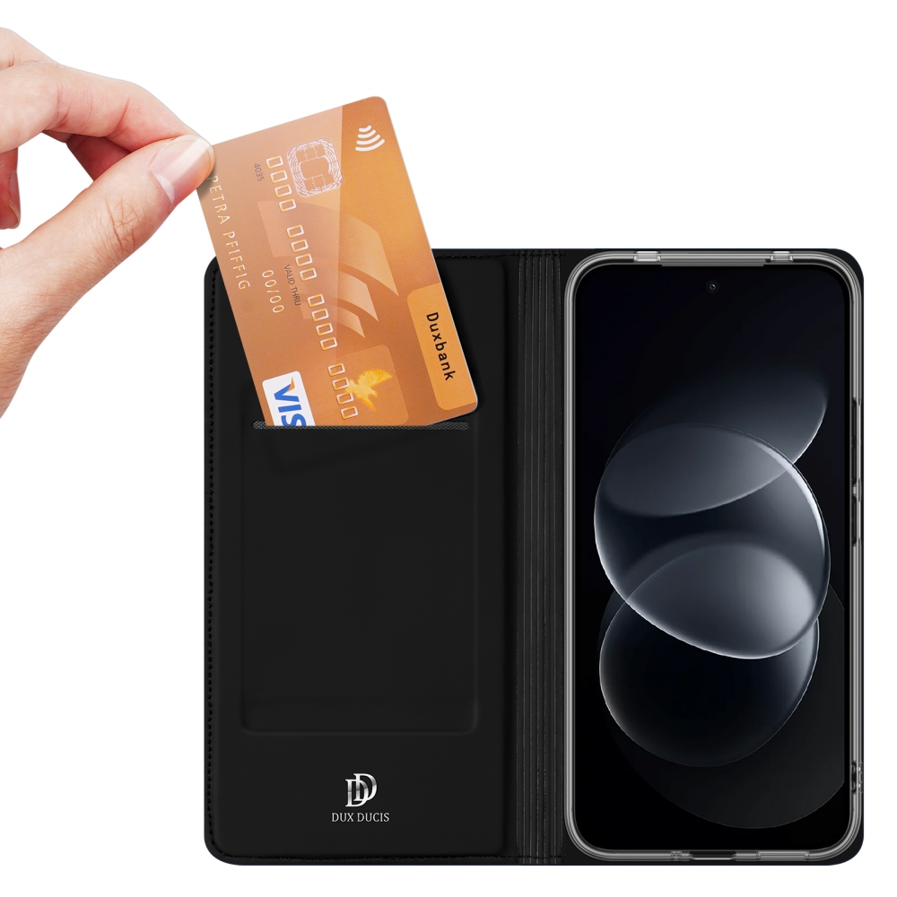 DUX könyvformájú tok a Xiaomi Redmi Note 17 Pro Max 5G-hez – fekete