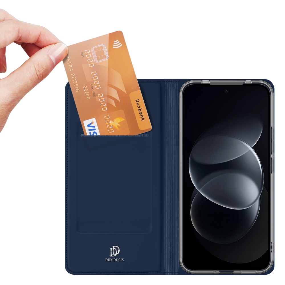 DUX könyvformájú tok a Xiaomi Redmi Note 17 Pro Max 5G-hez – sötétkék