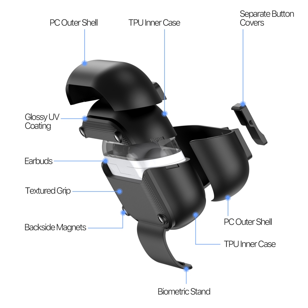 DUX strapabíró tok a Samsung Galaxy Buds3 FE/Buds3 Pro/Buds3 készülékekhez – fekete