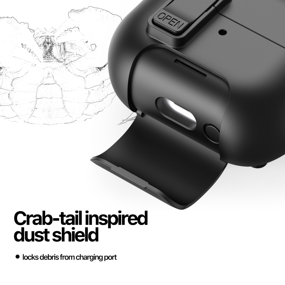 DUX strapabíró tok a Samsung Galaxy Buds3 FE/Buds3 Pro/Buds3 készülékekhez – fekete