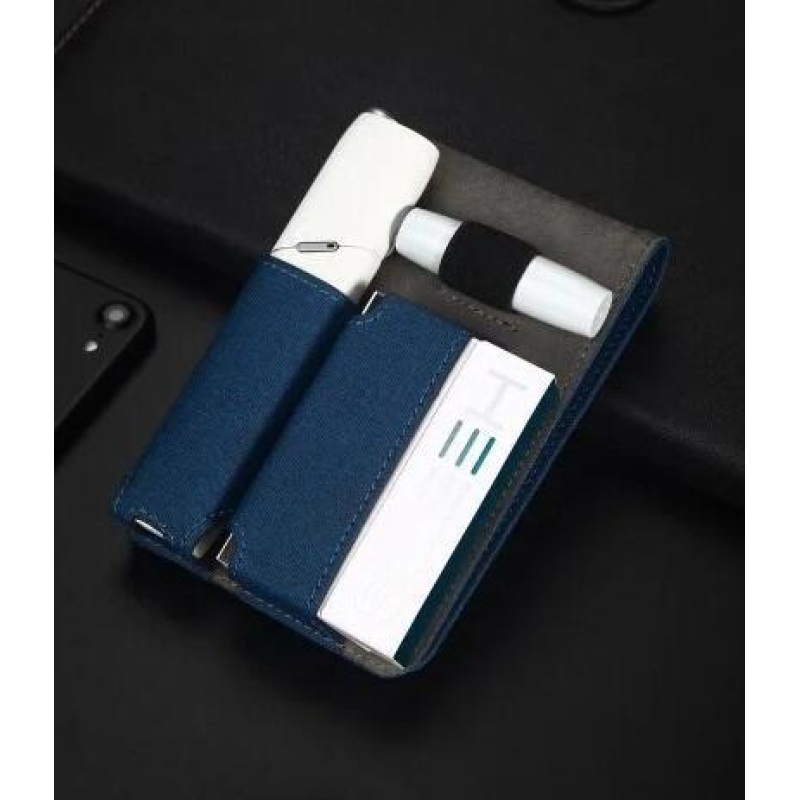 DUX PU bőr tok az IQOS 3.0-hoz - sötétkék színű