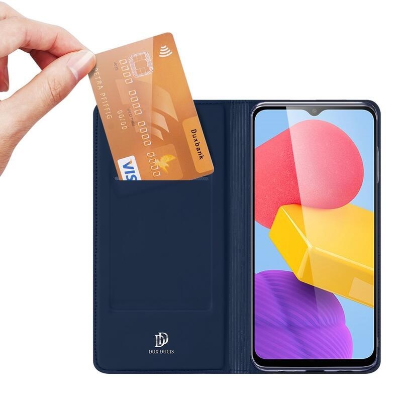 DUX PU bőr tok Samsung Galaxy M13 4G készülékhez - sötétkék