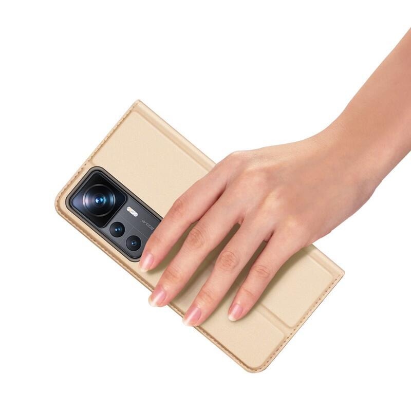 DUX PU bőr tok Xiaomi 12T/12T Pro készülékhez - arany színben