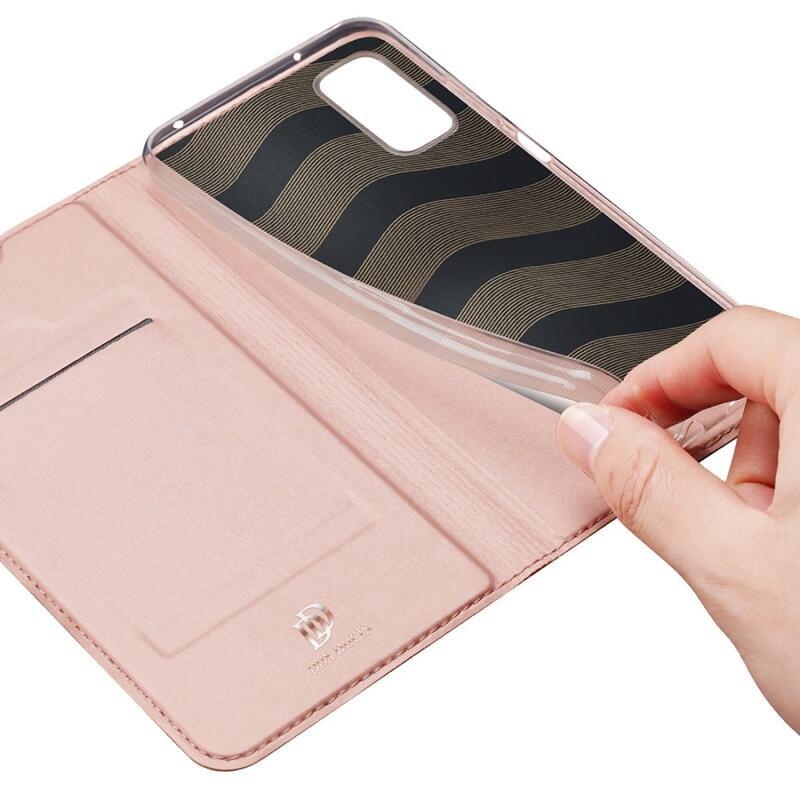 DUX PU bőr tok Xiaomi Poco M4 5G - rózsaarany színben