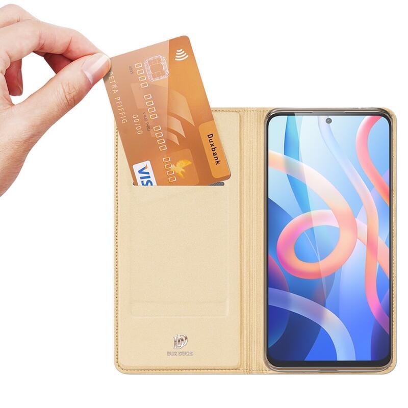 DUX PU bőr tok Xiaomi Poco M4 Pro 5G/Xiaomi Redmi Note 11S 5G - arany színben