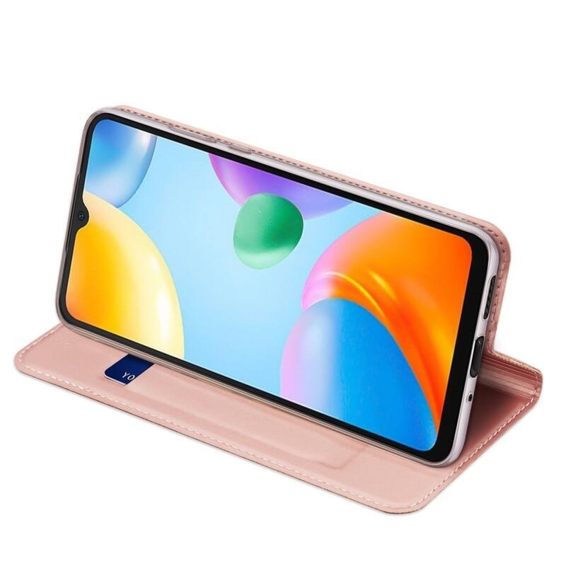 DUX PU bőr tok Xiaomi Redmi 10C - rózsaarany színben