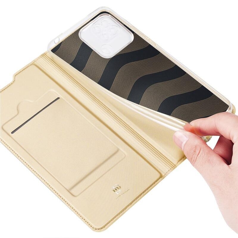 DUX PU bőr tok Xiaomi Redmi 10C - arany színű