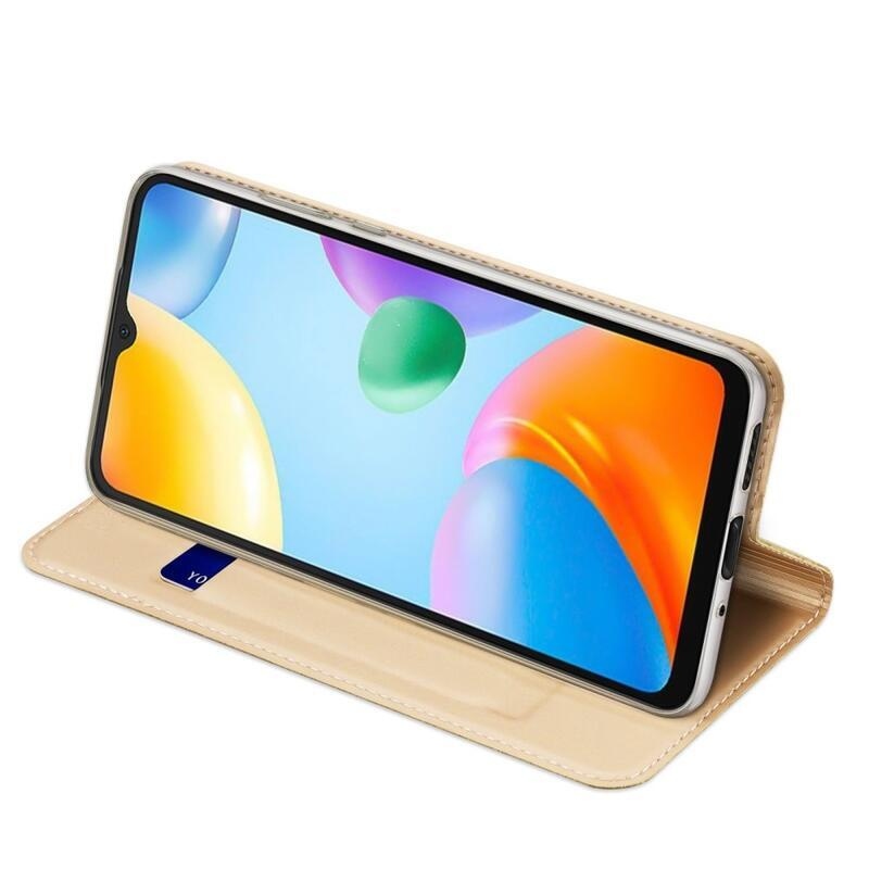 DUX PU bőr tok Xiaomi Redmi 10C - arany színű