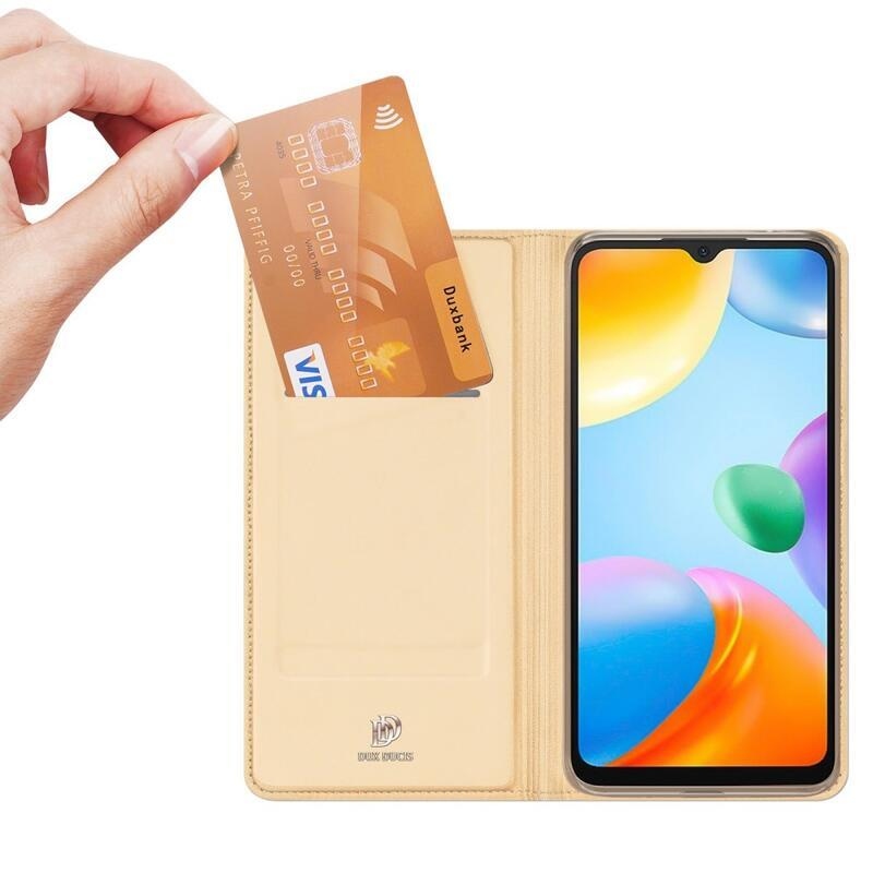 DUX PU bőr tok Xiaomi Redmi 10C - arany színű