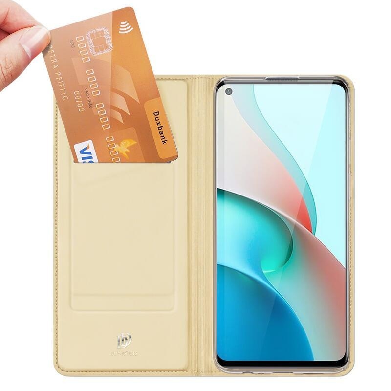 DUX PU bőr tok Xiaomi Redmi Note 9T 5G - arany színű