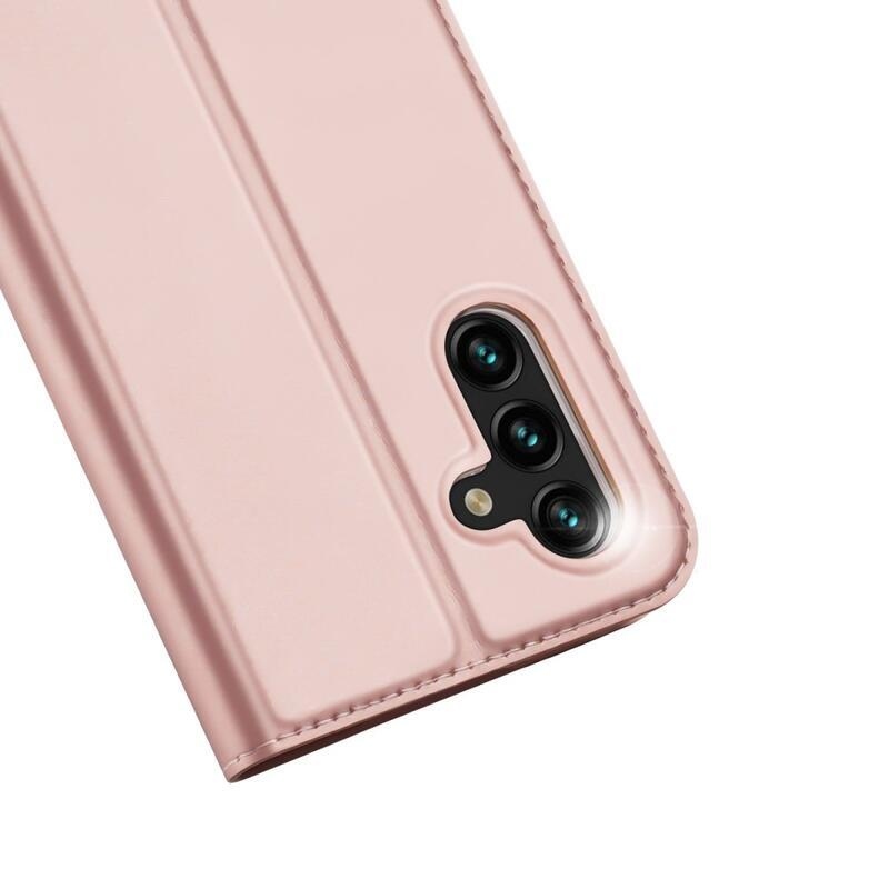 DUX PU bőr mobiltelefon tok Samsung Galaxy A13 5G/Galaxy A04s (164,7 x 76,7 x 9,1 mm) - rózsaarany színű