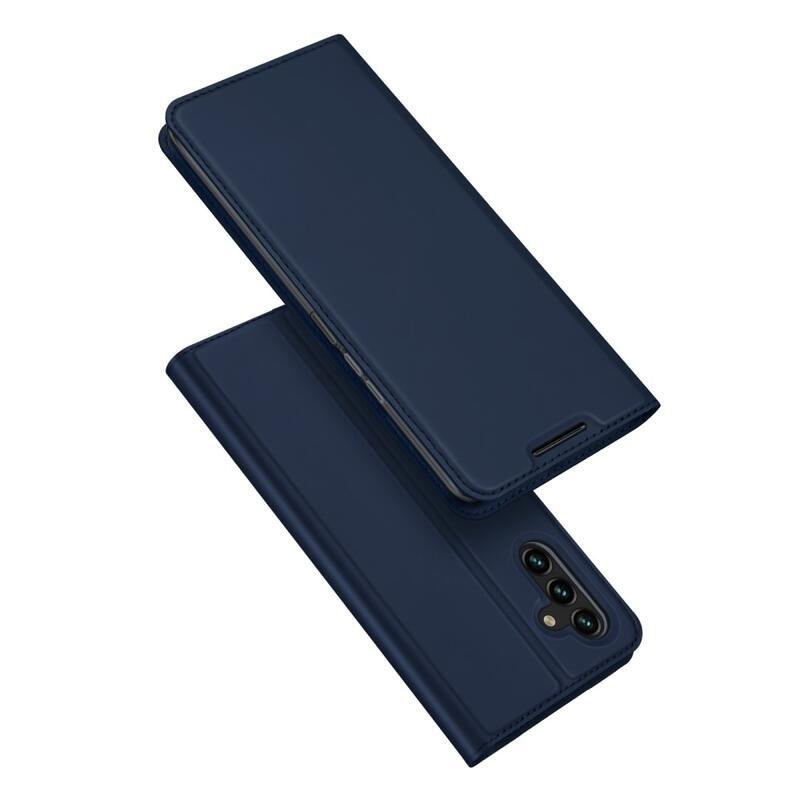 DUX PU bőr mobiltelefon tok Samsung Galaxy A13 5G/Galaxy A04s (164.7 x 76.7 x 9.1 mm) - sötétkék