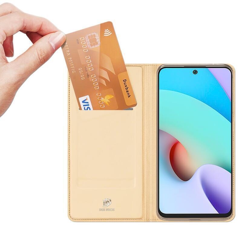 DUX PU bőr tok a Xiaomi Redmi Note 11 4G/Note 11S 4G készülékhez - arany színű