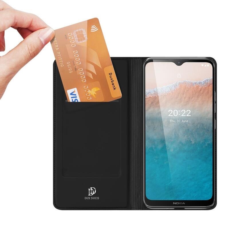 DUX stílusos mobiltelefon tok Nokia C21 Plus - fekete