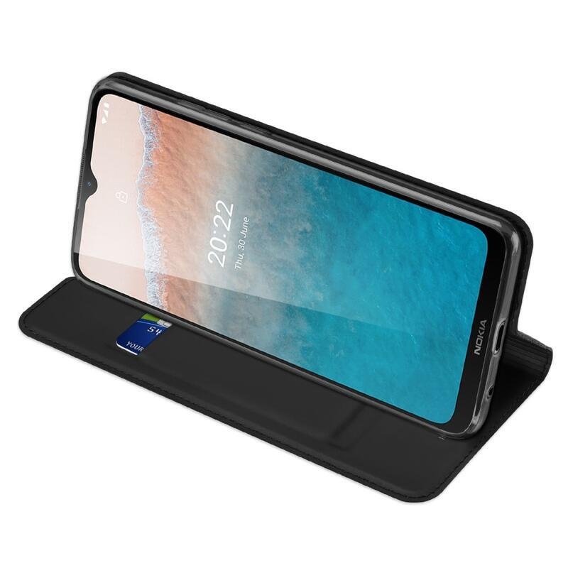 DUX stílusos mobiltelefon tok Nokia C21 Plus - fekete