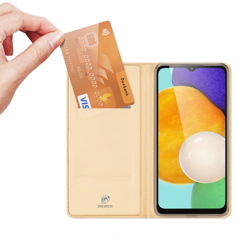 DUX stílusos tok Samsung Galaxy A14 4G/5G készülékhez - arany színben