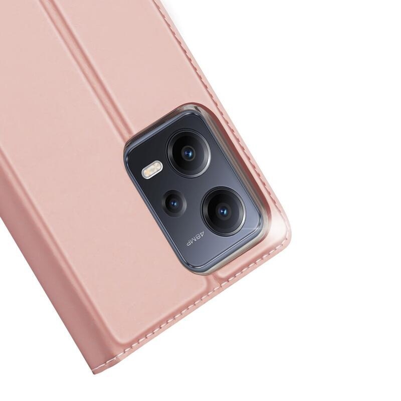 DUX stílusos tok Xiaomi Redmi Note 12 5G/Poco X5 5G - rózsaarany színben