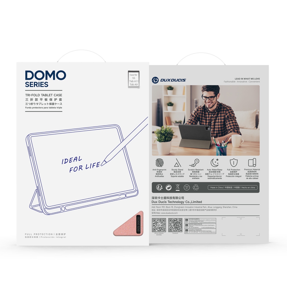 DUX táblagép tok Samsung Galaxy Tab A11/Tab A9 - rózsaszín