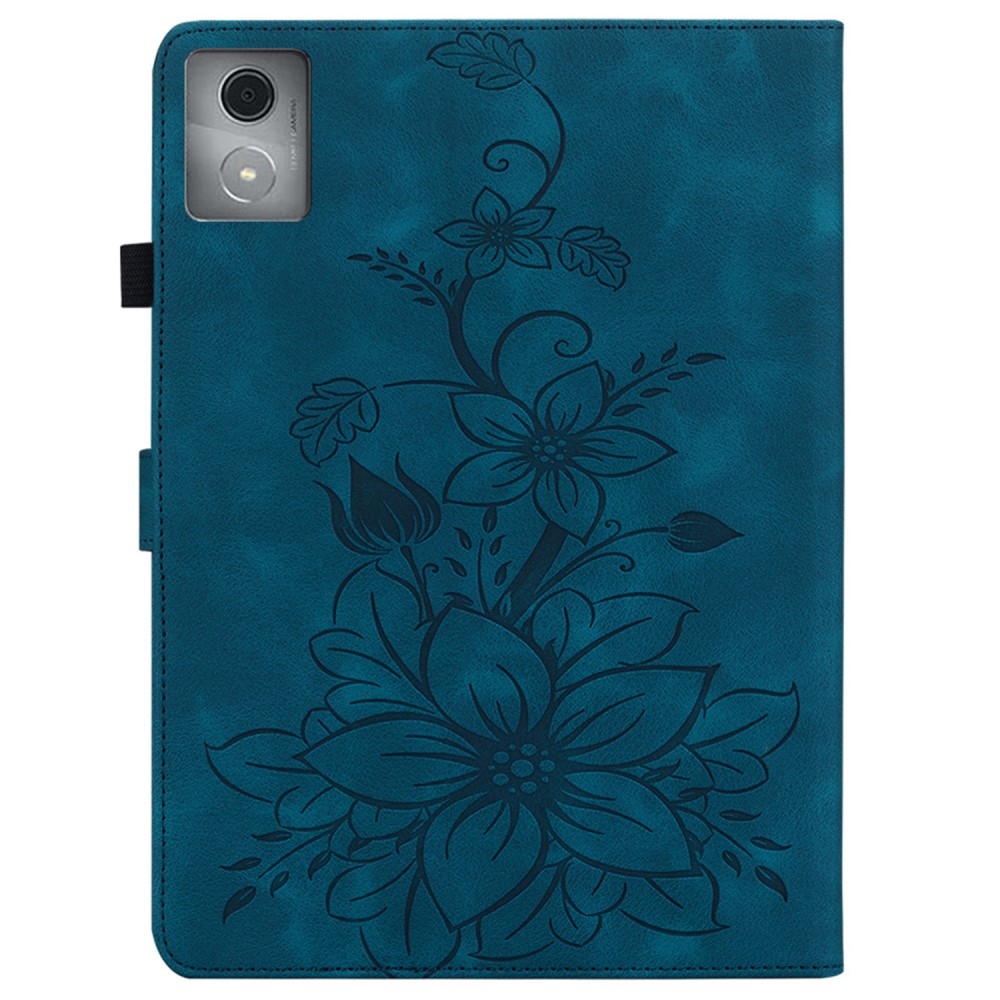 Virágok záró tok Lenovo Tab K11 Plus-hoz - kék