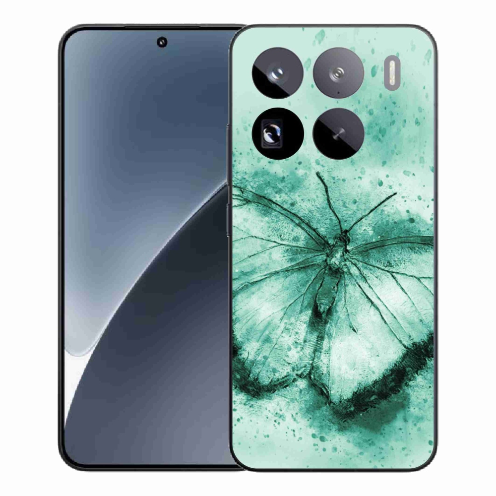 Gél borítás mmCase a Xiaomi 15 Pro-hoz - zöld pillangó