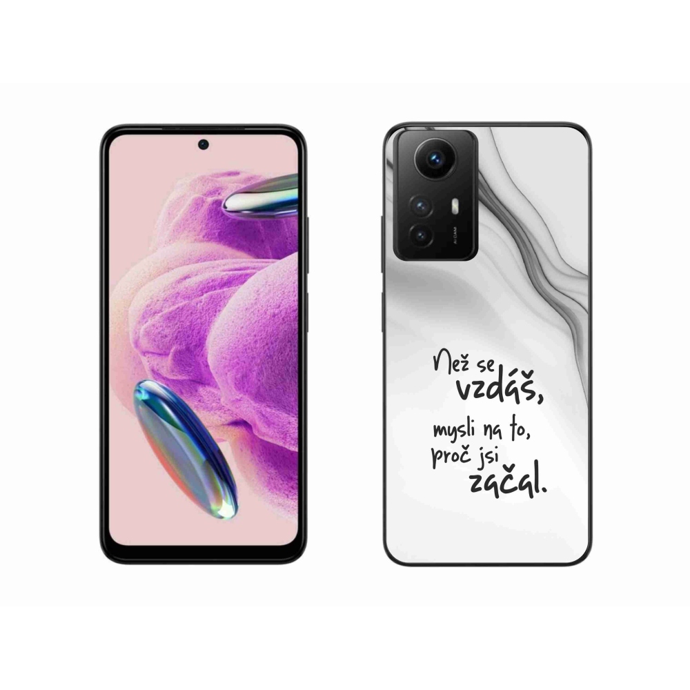 Gél borítás mmCase a Xiaomi Redmi Note 12S-hez - idézet 2 fehér háttér