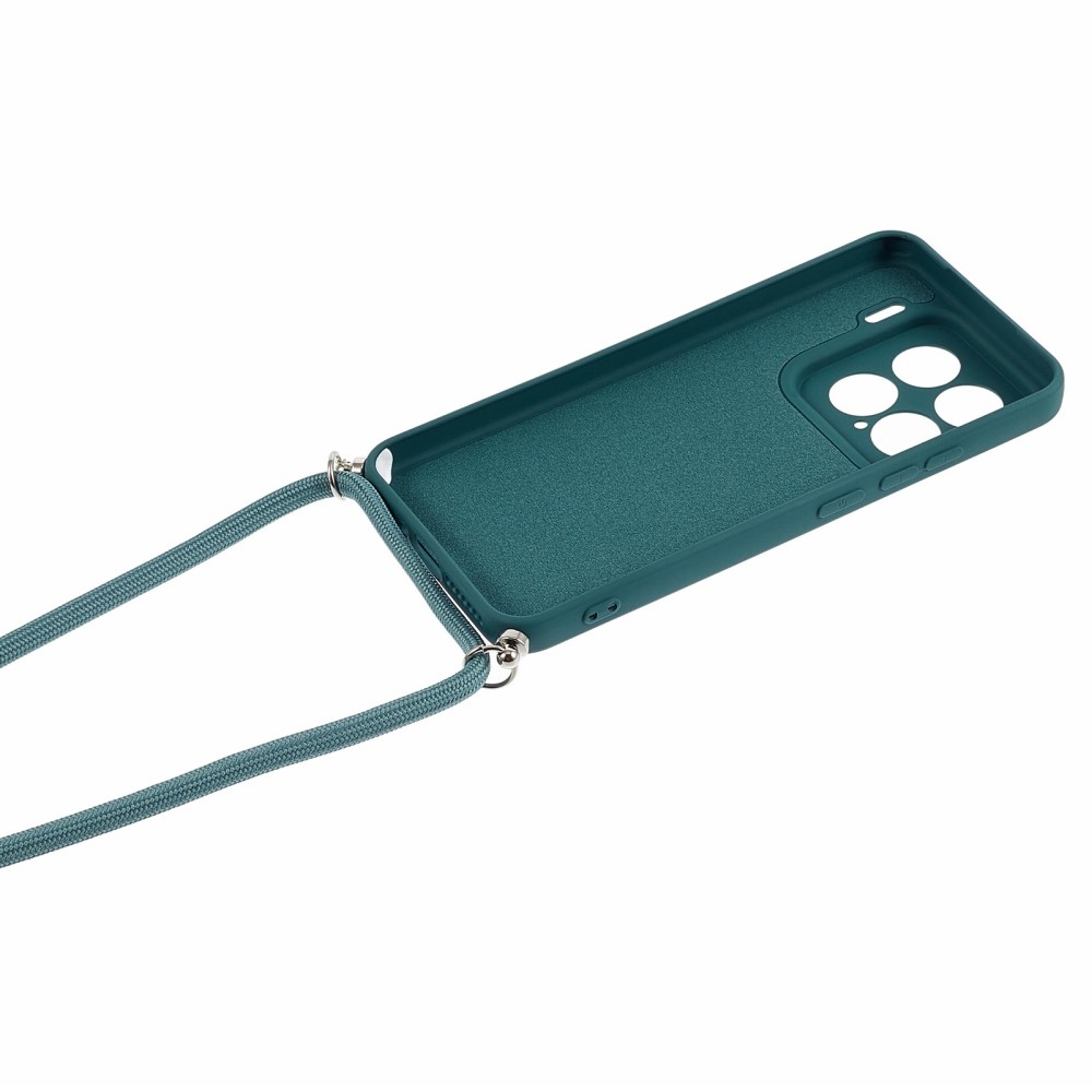 Bélelt zselés tok zsinórral Xiaomi 15-öshöz - sötétzöld