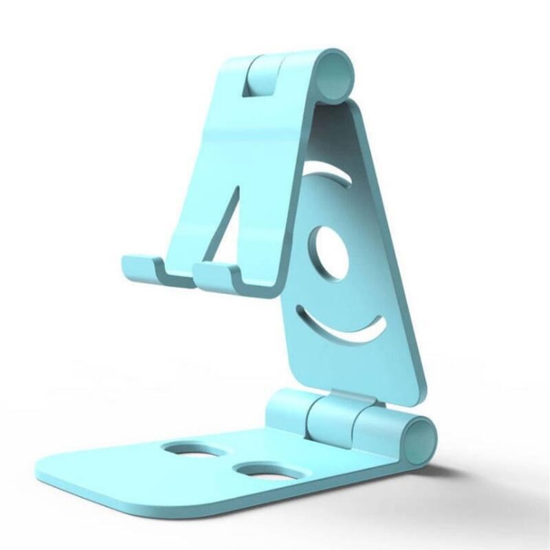 Dupla összecsukható műanyag mobiltelefon állvány - kék