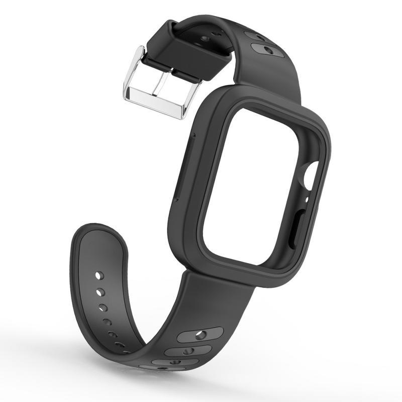 Kéttónusú szilikon szíj az Apple Watch 4 40 mm-es órához - fekete