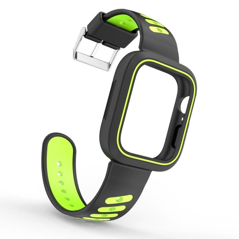 Kéttónusú szilikon szíj az Apple Watch 4 40 mm-es órához - fekete/sárga