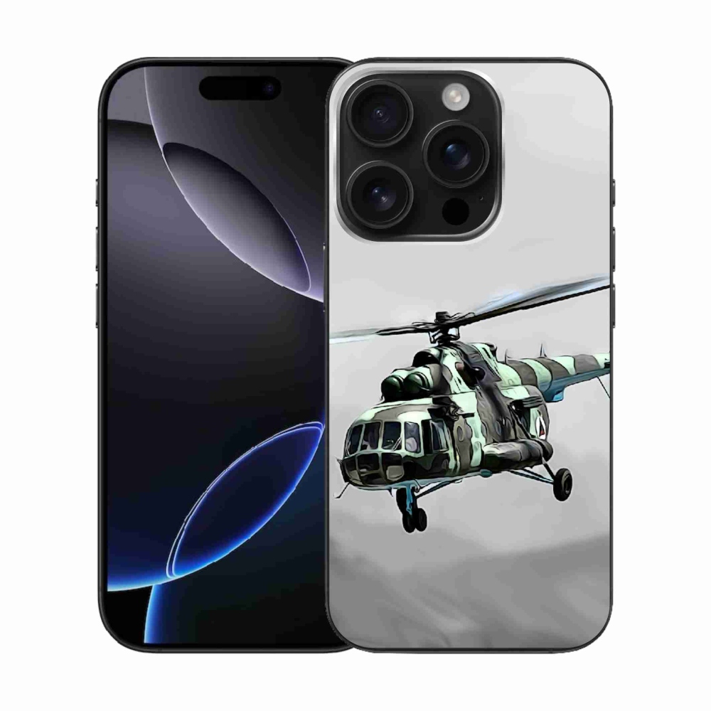Zselés borítás mmCase iPhone 16 Pro készülékhez - katonai helikopter
