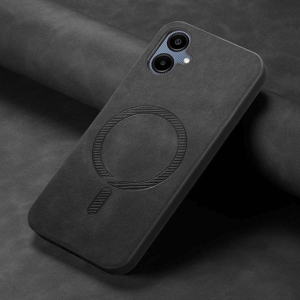 Skiny zselés tok műbőrrel és MagSafe támogatással Samsung Galaxy A06 4G készülékhez - fekete