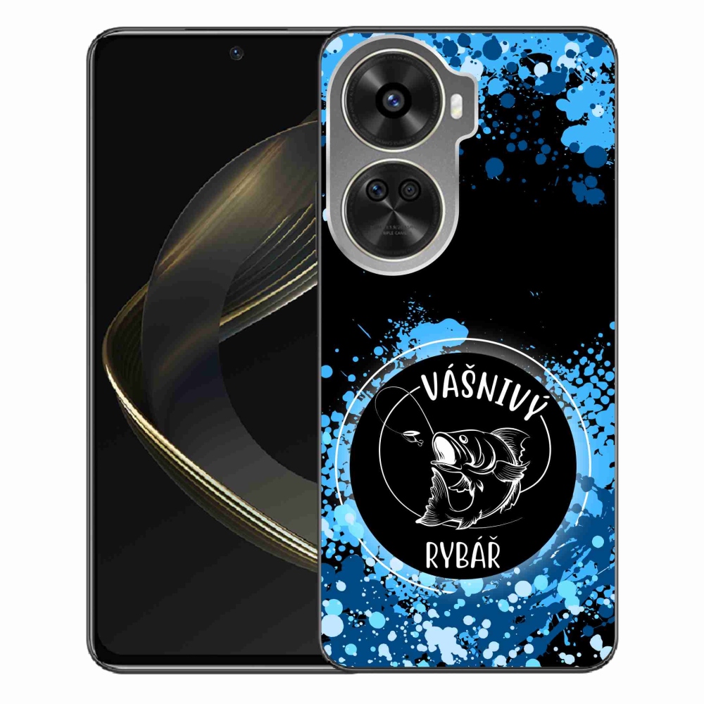 Gél borító mmCase a Huawei Nova 12 SE-hez - szenvedélyes halász fekete háttérrel