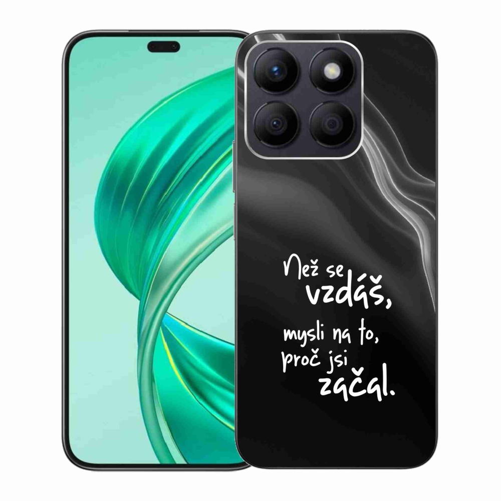 Zselés borítás mmCase a Honor X8b készülékhez - idézet 2 fekete háttér