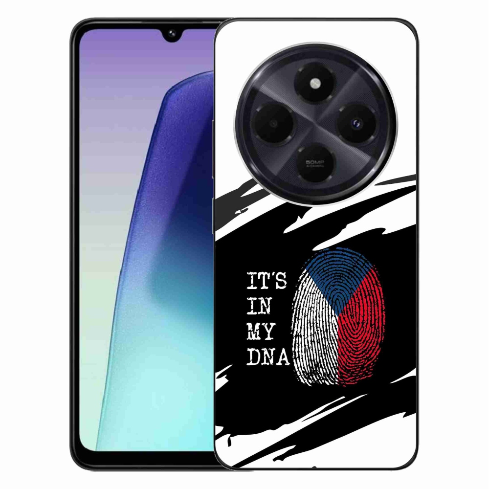 Gél borító mmCase a Xiaomi Redmi 14C/Poco C75 - zászlós ujjlenyomat fekete és fehér háttérrel