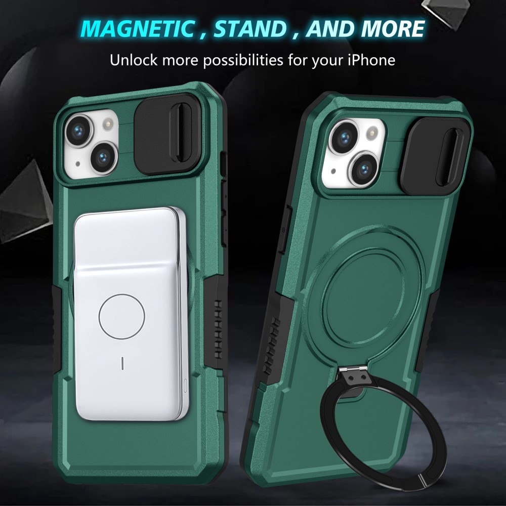 Fulcrum tartós borító kameravédelemmel és MagSafe funkcióval iPhone 14 készülékhez - Sötétzöld