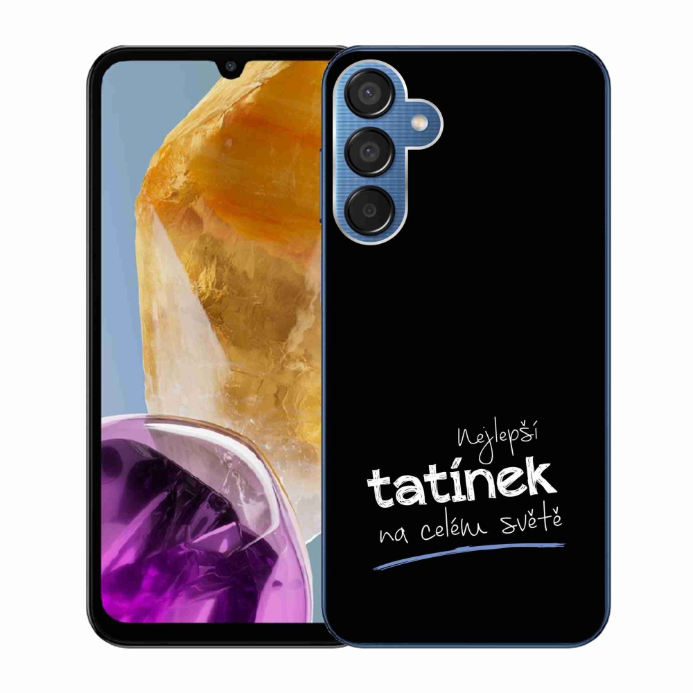 Gél borító mmCase Samsung Galaxy M15 5G - legjobb apuci 4 fekete háttérrel