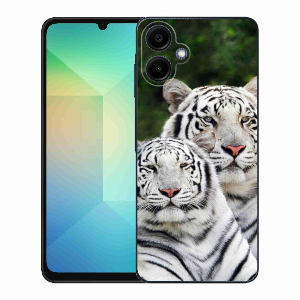 Zselés borítás mmCase Samsung Galaxy A06 4G - fehér tigrisek