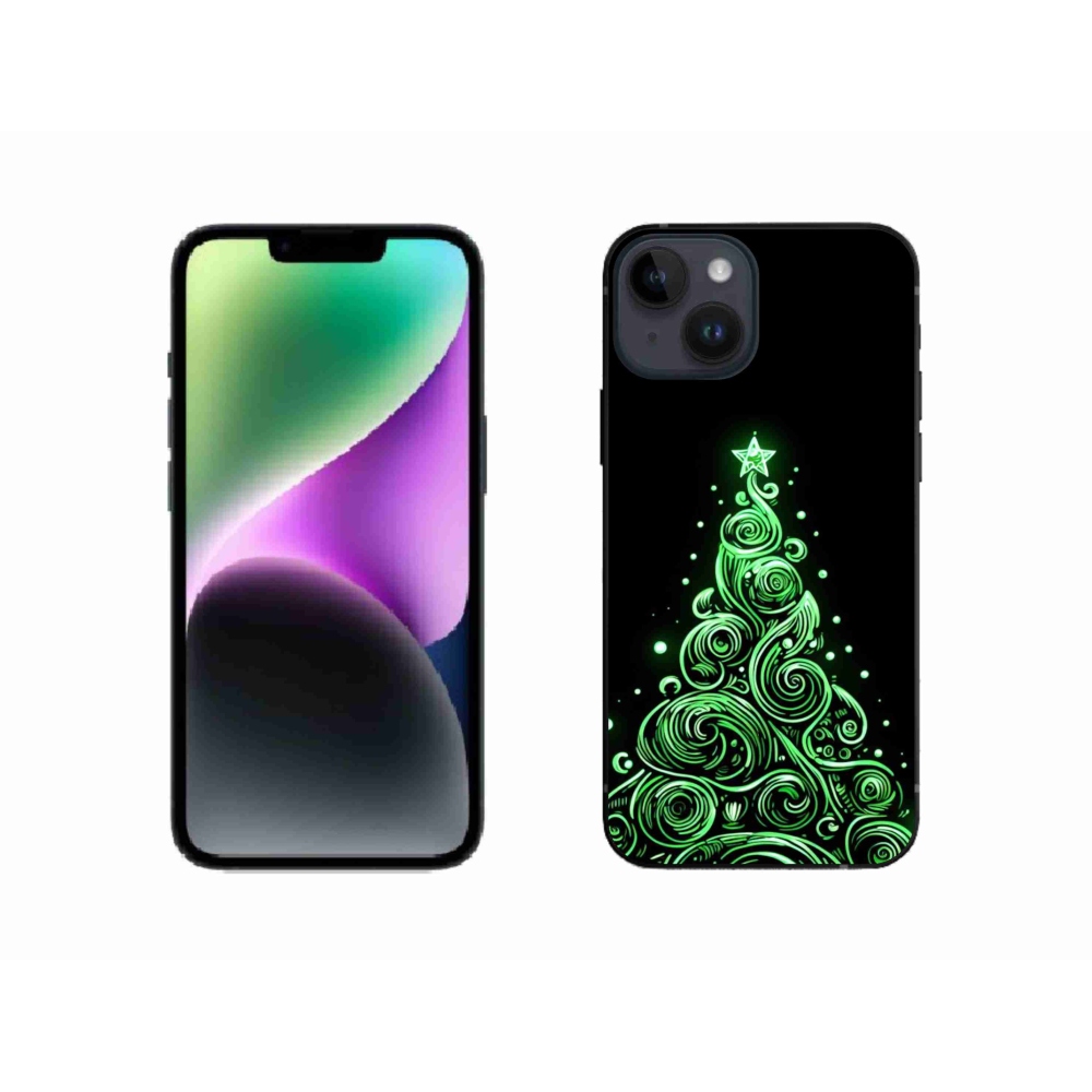 Gél borítás mmCase iPhone 14 készülékhez - neon karácsonyfa 3