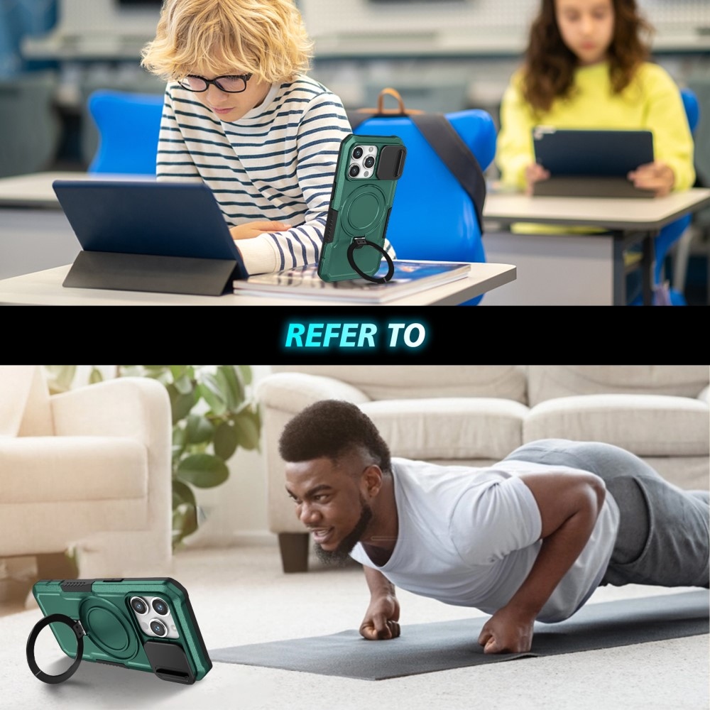 Katonai strapabíró védőburkolat MagSafe-vel iPhone 14 Pro Max készülékhez - sötétzöld