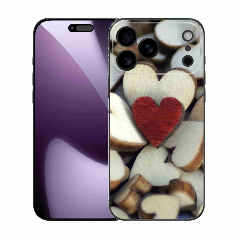 Zselés borítás mmCase iPhone 17 Pro Max készülékhez - gravírozott piros szív