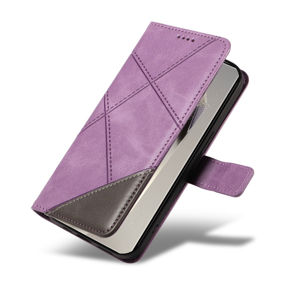 Vonalak könyv tok Samsung Galaxy S25 Ultra - világos lila