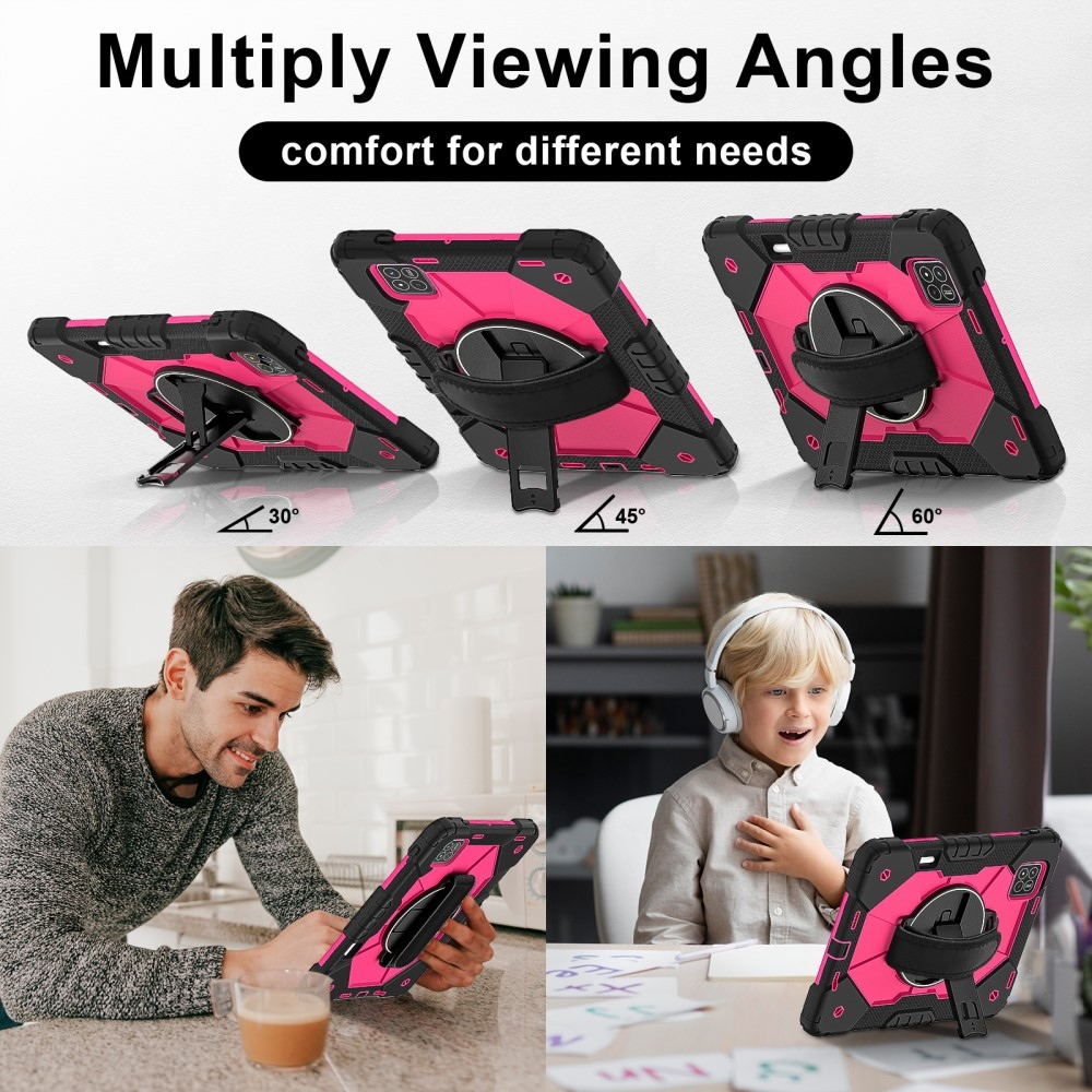 Strapabíró huzat kéztartóval és vállpánttal Xiaomi Pad 7/7 Pro készülékhez - fekete/rózsaszín