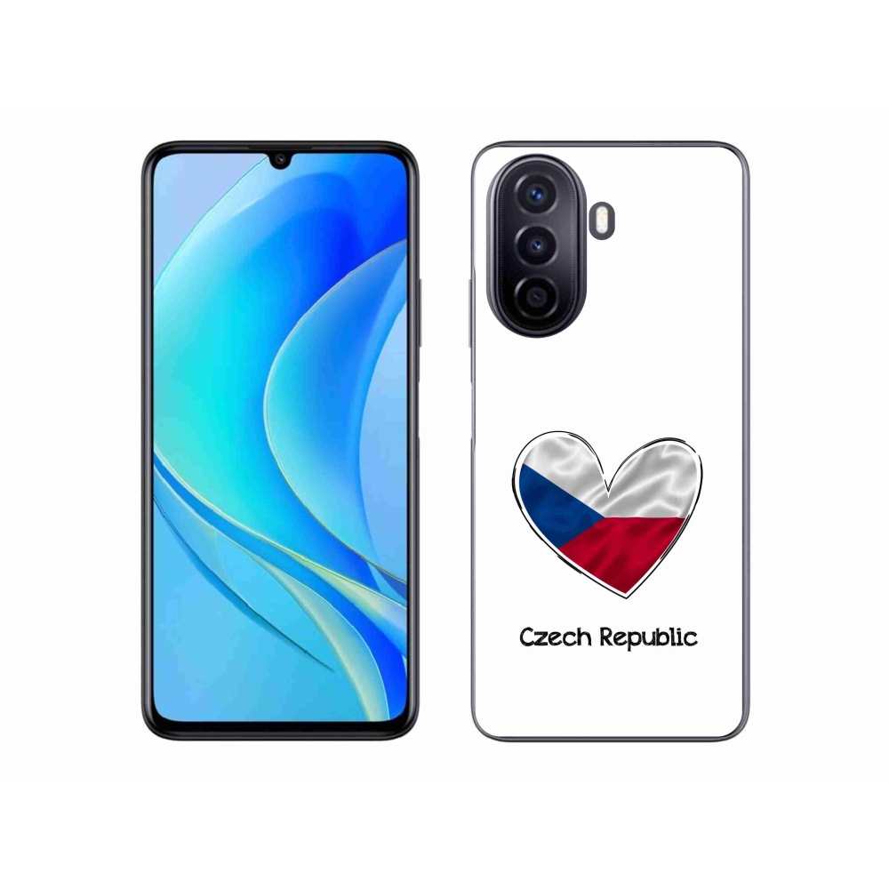 Gél borító mmCase a Huawei Nova Y70 - zászló szív fehér háttérrel