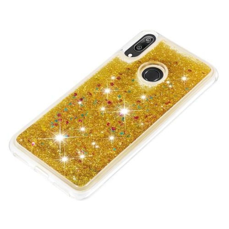 Glitter zselés tok Huawei Y7 (2019) - arany színben