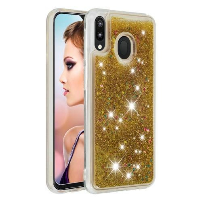 DYNAMIC homokóra zselés tok Samsung Galaxy M20-hoz - arany színű