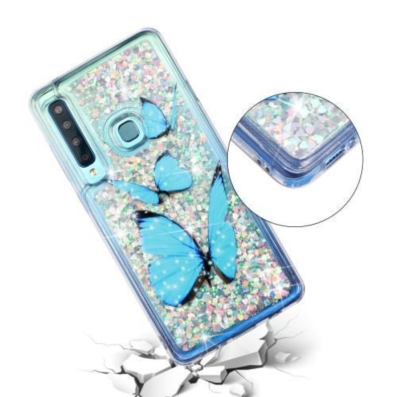 Dinamikus homokóra zselés tok Samsung Galaxy A9 - kék pillangó