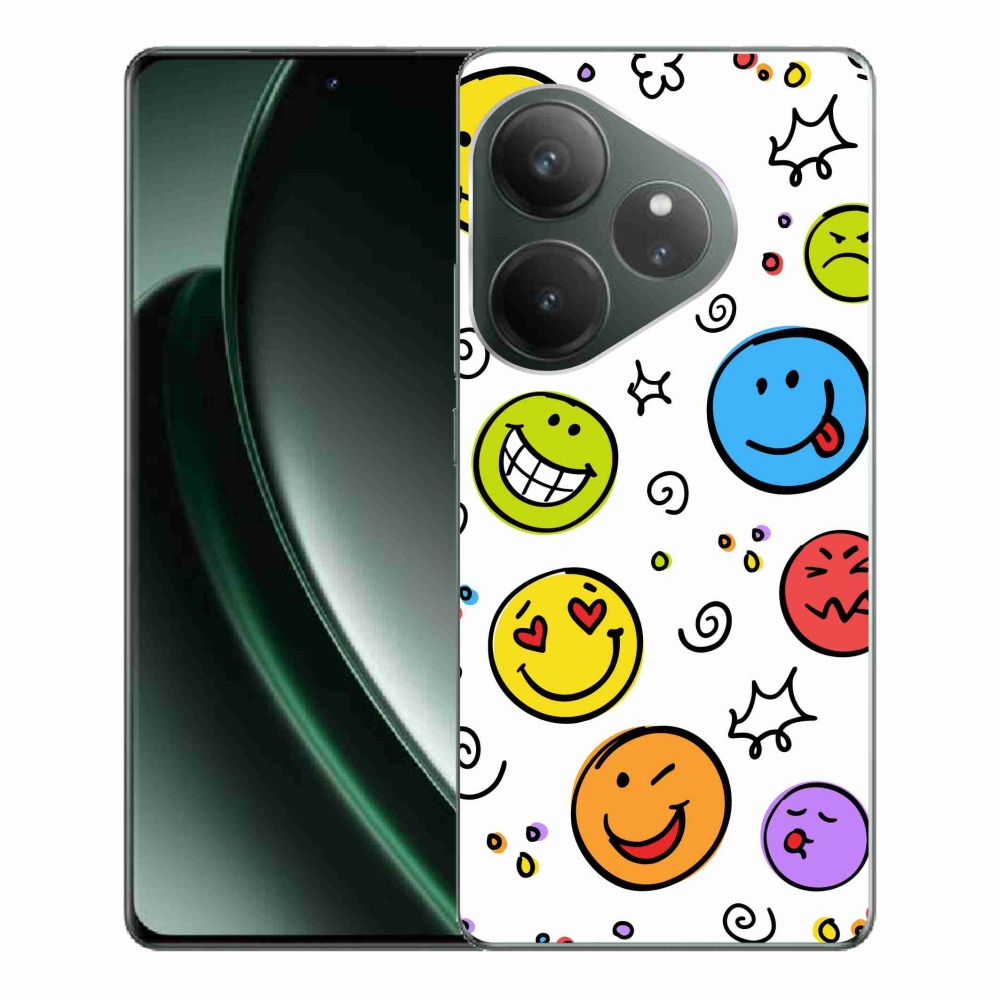 Gél borítás mmCase a Realme GT 6 5G/GT 6T 5G számára - smiley-k