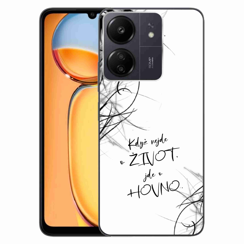 Gél borító mmCase a Xiaomi Poco C65/Redmi 13C-hez - vicces szöveg 16 fehér háttérrel